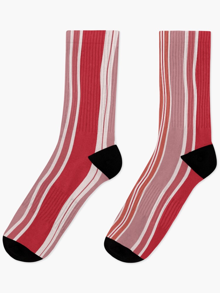Thumbnail 1 of 5, Socks, Red Vertical Stripes Pattern designed and sold by iCraftCafe.