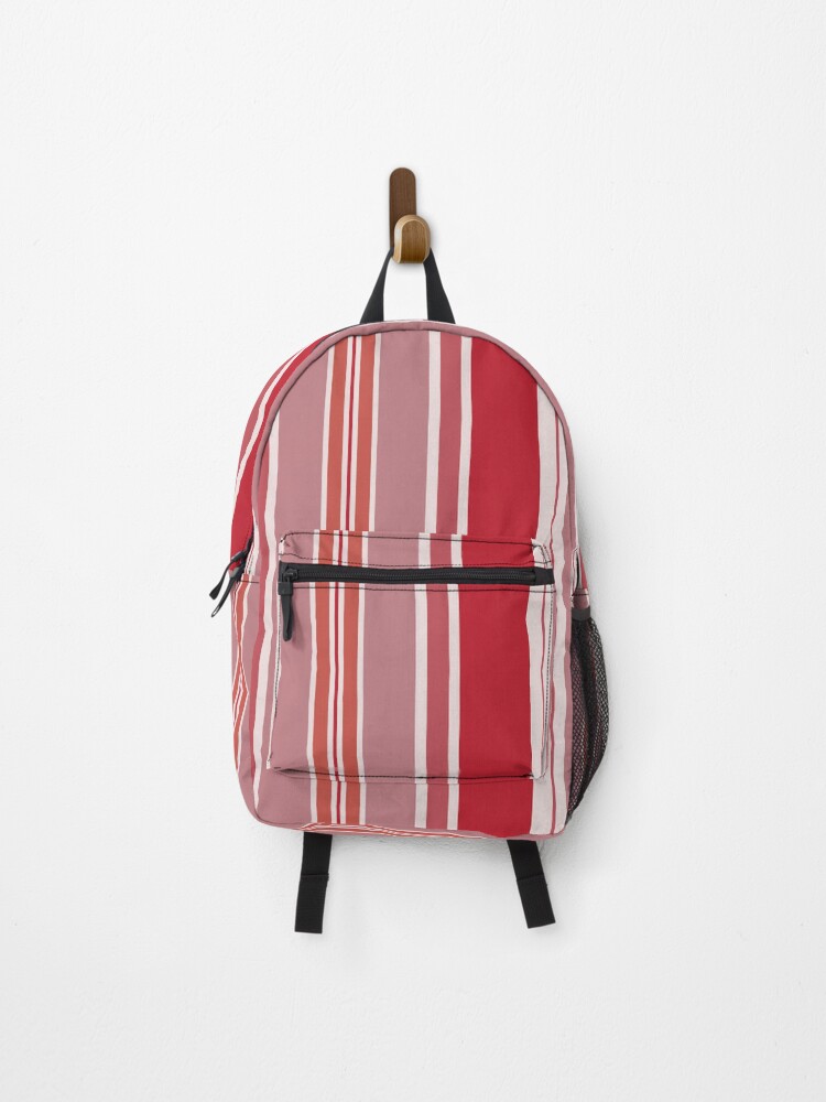 Thumbnail 1 of 3, Backpack, Red Vertical Stripes Pattern designed and sold by iCraftCafe.