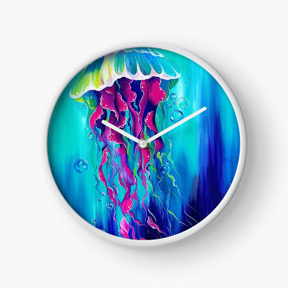 Vibrant Jellyfish Wall Clock