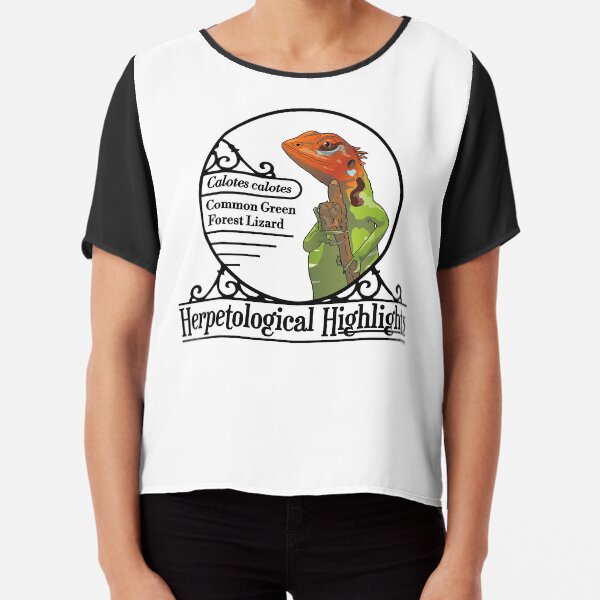 Calotes calotes – Common Green Forest Lizard Chiffon Top