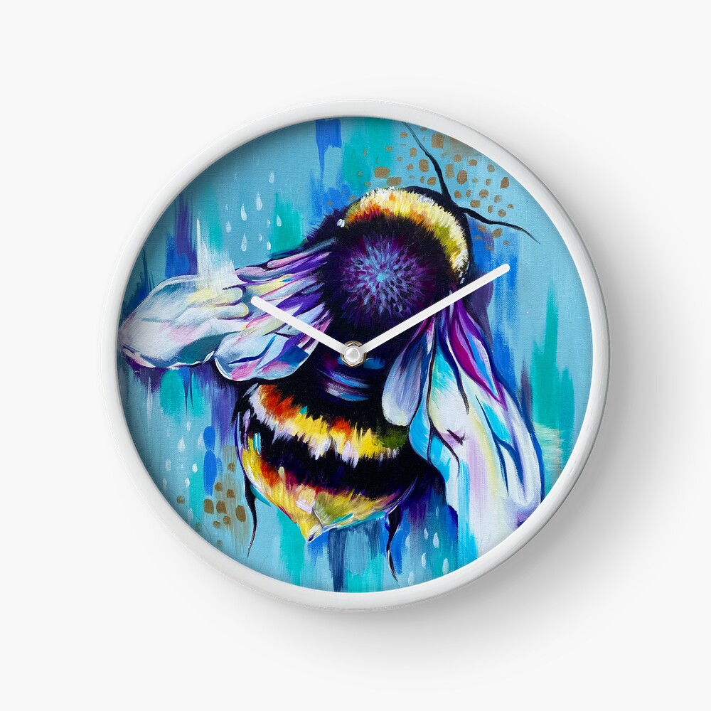 Vibrant Bumblebee Wall Clock