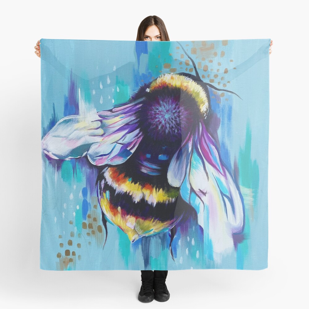 Vibrant Bumblebee Scarf 140 x 140 cm