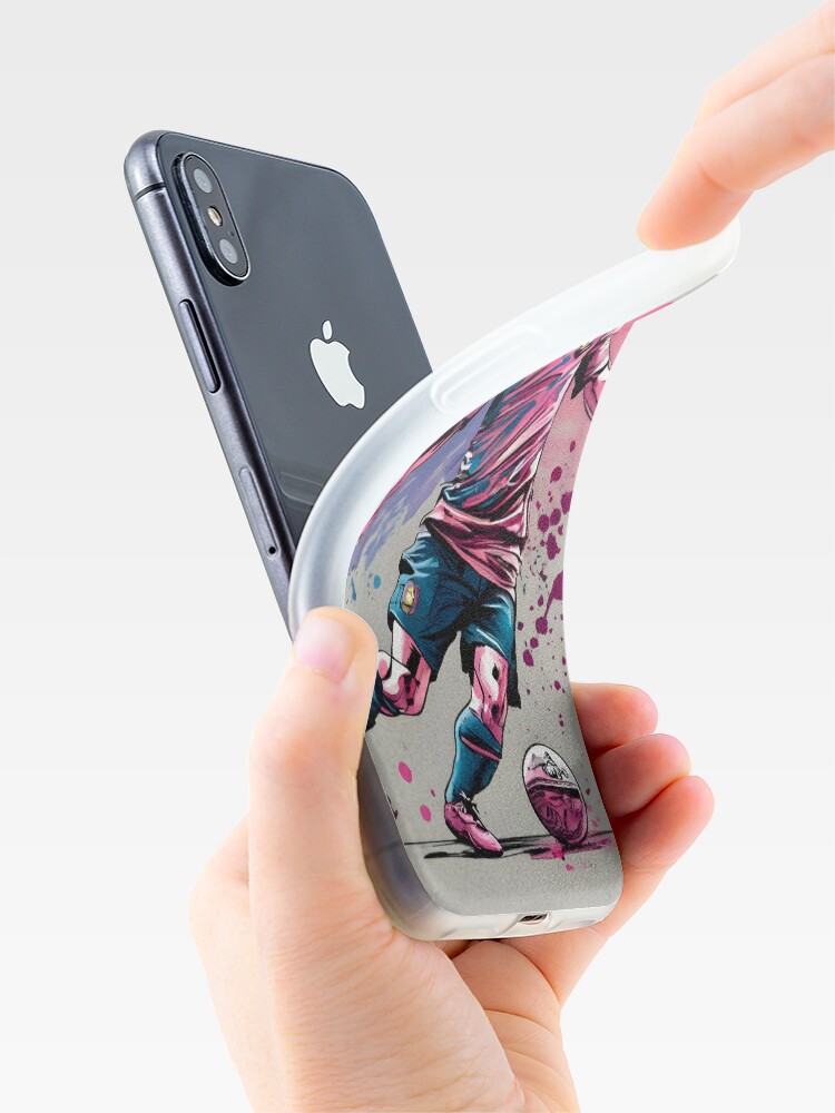 Thumbnail 4 of 5, iPhone Case, Soccer Player Kicking The Ball designed and sold by Patricks-Art.