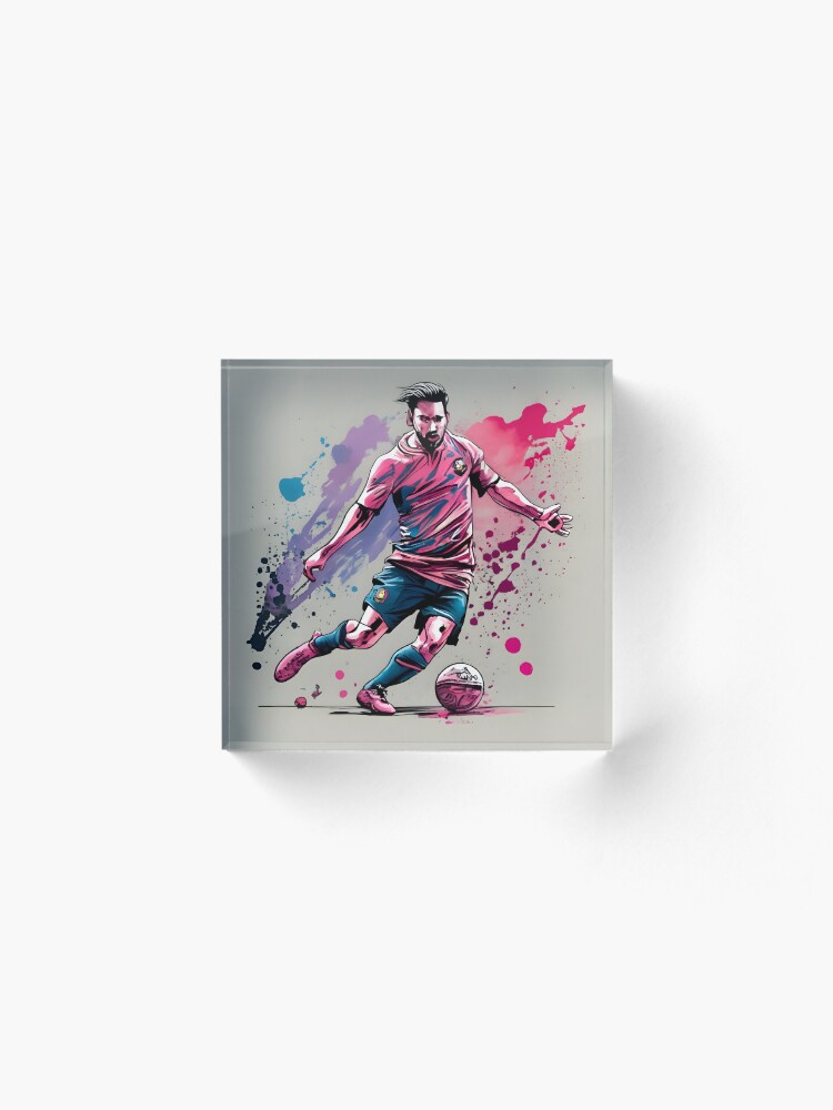 Thumbnail 2 of 5, Acrylic Block, Soccer Player Kicking The Ball designed and sold by Patricks-Art.