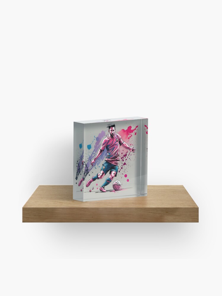 Thumbnail 1 of 5, Acrylic Block, Soccer Player Kicking The Ball designed and sold by Patricks-Art.