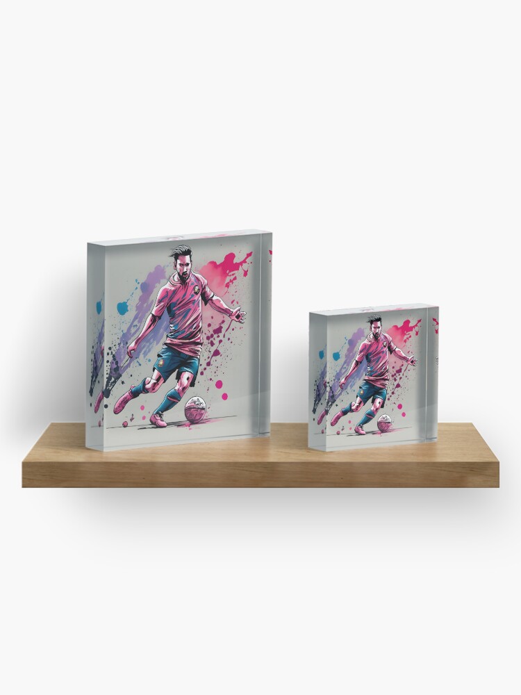 Thumbnail 4 of 5, Acrylic Block, Soccer Player Kicking The Ball designed and sold by Patricks-Art.