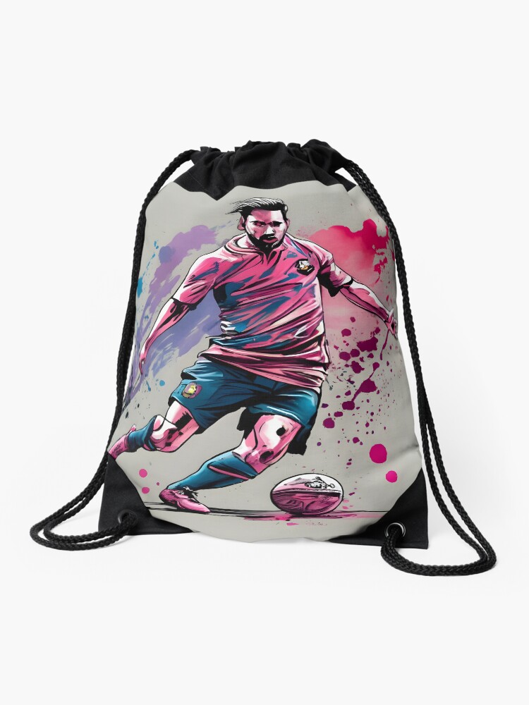 Thumbnail 1 of 3, Drawstring Bag, Soccer Player Kicking The Ball designed and sold by Patricks-Art.