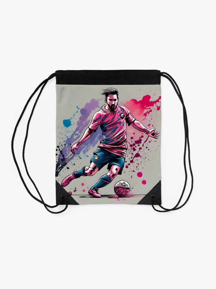 Thumbnail 2 of 3, Drawstring Bag, Soccer Player Kicking The Ball designed and sold by Patricks-Art.