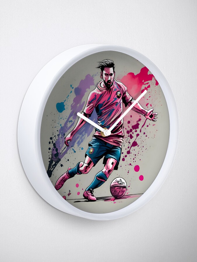 Thumbnail 1 of 4, Clock, Soccer Player Kicking The Ball designed and sold by Patricks-Art.