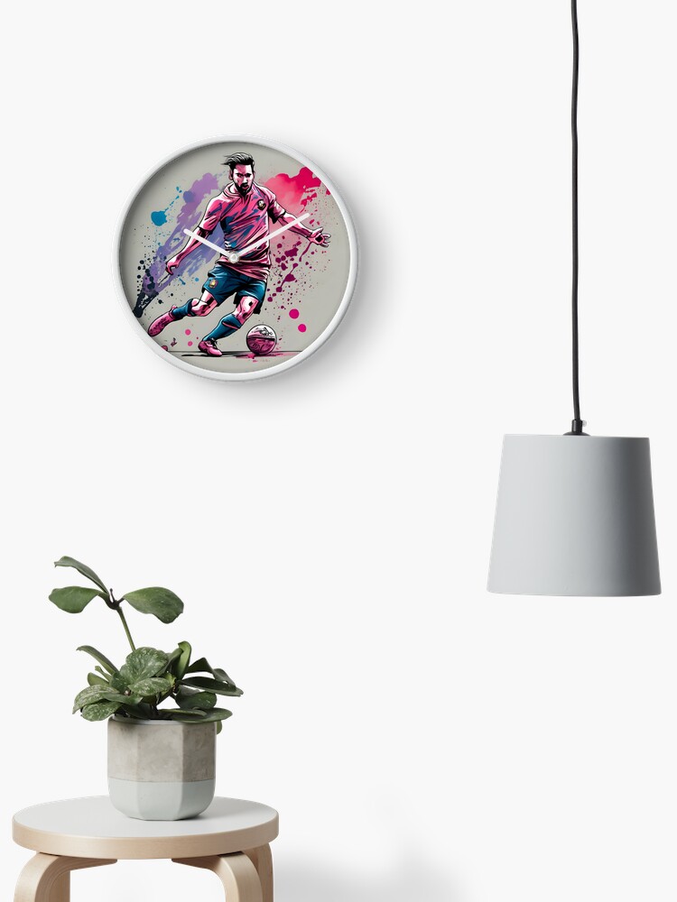 Thumbnail 2 of 4, Clock, Soccer Player Kicking The Ball designed and sold by Patricks-Art.