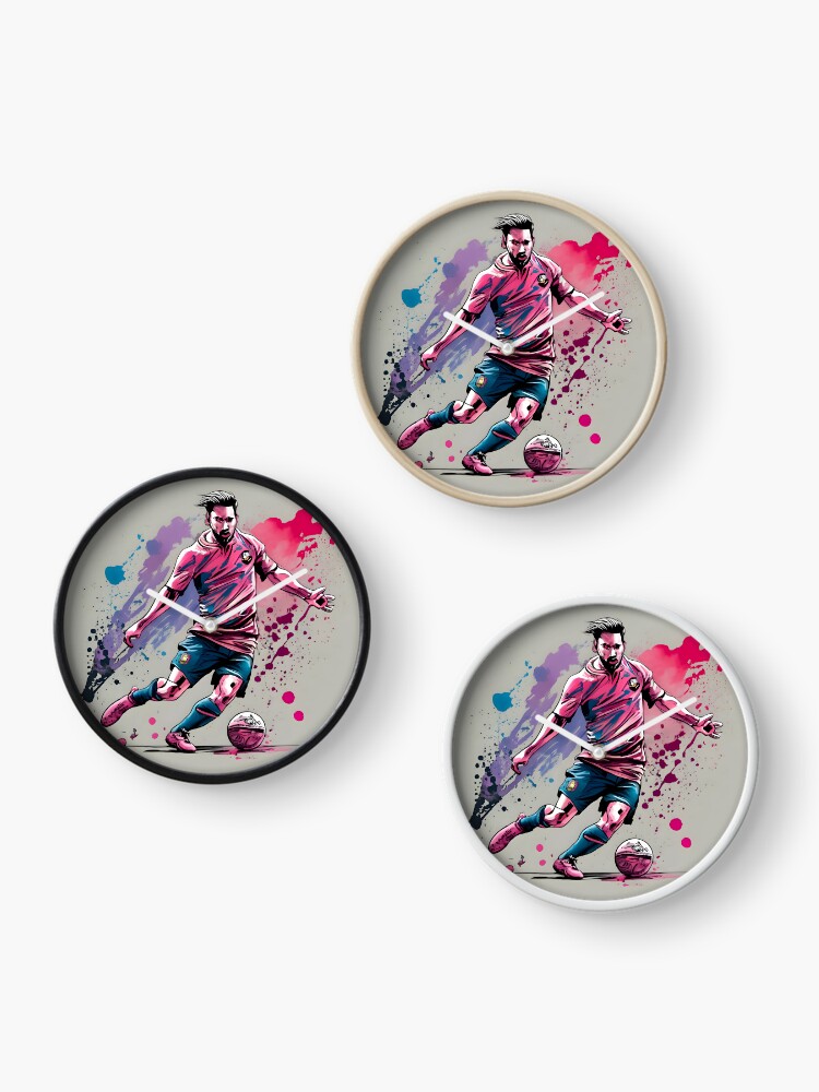 Thumbnail 3 of 4, Clock, Soccer Player Kicking The Ball designed and sold by Patricks-Art.