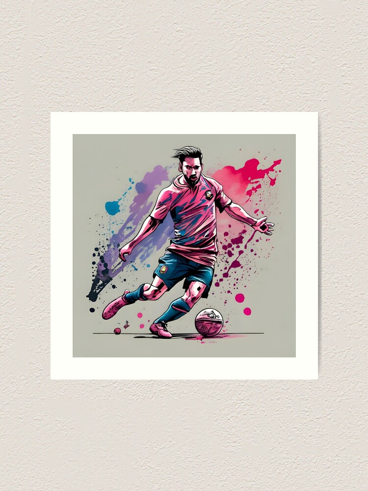 Thumbnail 1 of 3, Art Print, Soccer Player Kicking The Ball designed and sold by Patricks-Art.