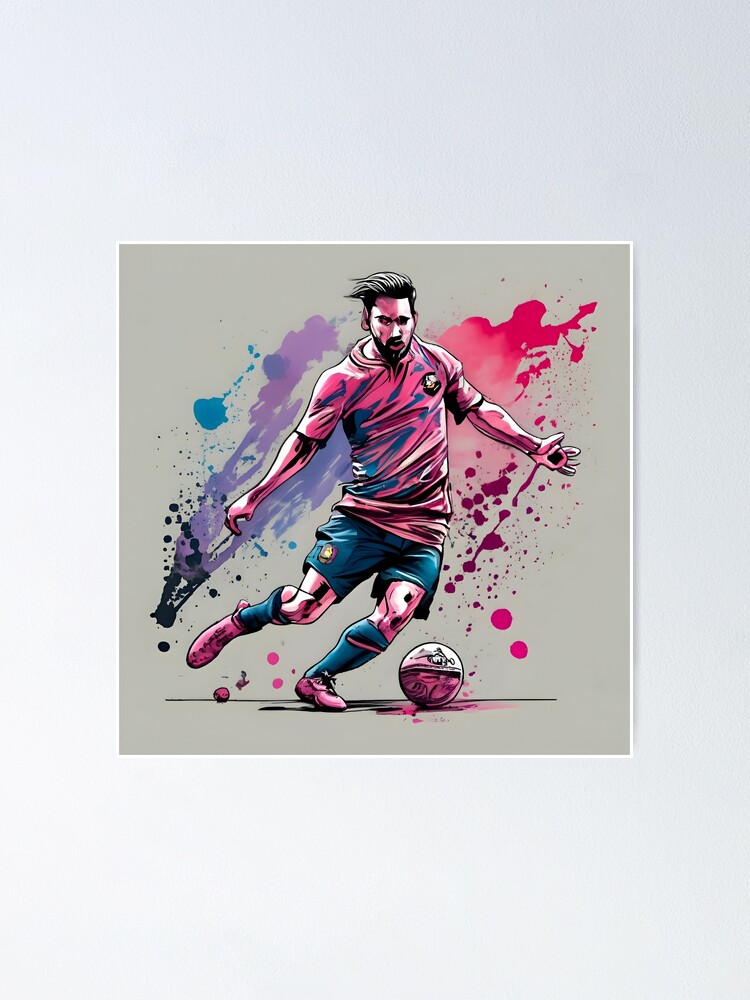Thumbnail 1 of 3, Poster, Soccer Player Kicking The Ball designed and sold by Patricks-Art.