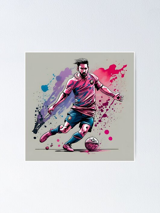 Thumbnail 1 of 3, Poster, Soccer Player Kicking The Ball designed and sold by Patricks-Art.