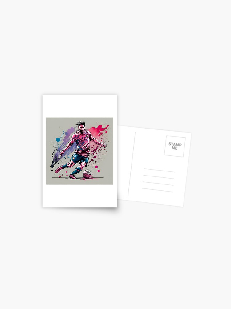 Thumbnail 1 of 2, Postcard, Soccer Player Kicking The Ball designed and sold by Patricks-Art.
