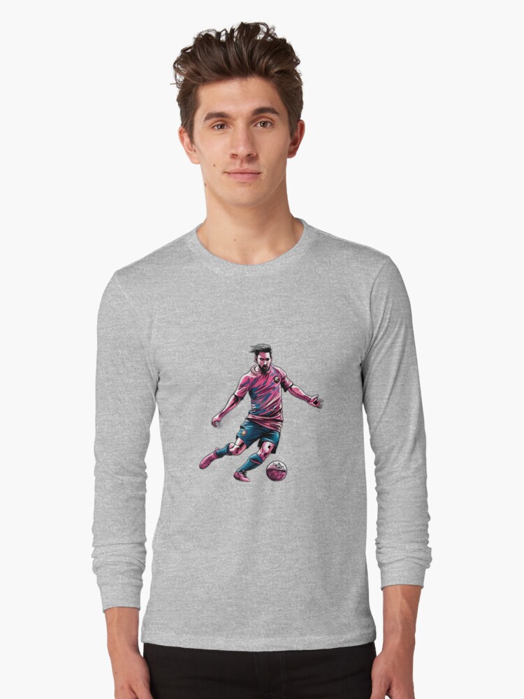 Thumbnail 1 of 5, Long Sleeve T-Shirt, Soccer Player Kicking The Ball designed and sold by Patricks-Art.