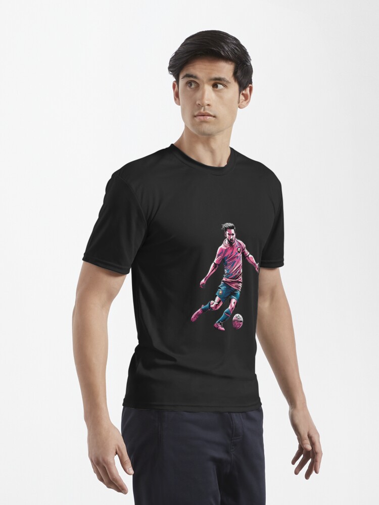 Thumbnail 3 of 7, Active T-Shirt, Soccer Player Kicking The Ball designed and sold by Patricks-Art.