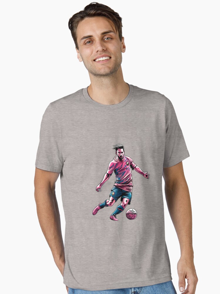 Thumbnail 1 of 7, Essential T-Shirt, Soccer Player Kicking The Ball designed and sold by Patricks-Art.