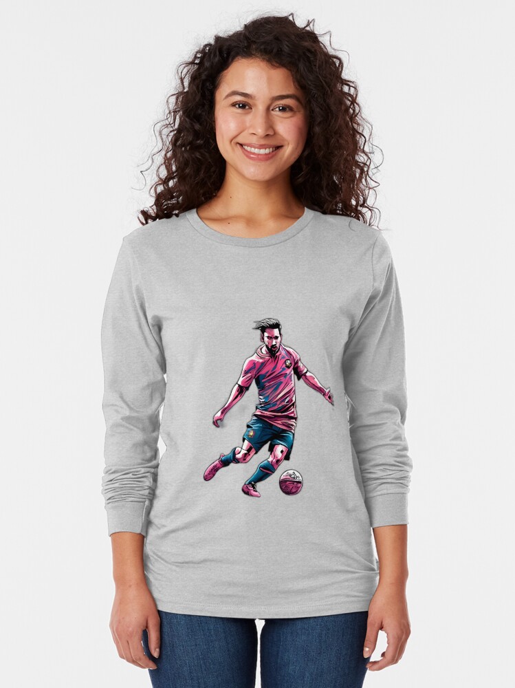 Thumbnail 2 of 5, Long Sleeve T-Shirt, Soccer Player Kicking The Ball designed and sold by Patricks-Art.