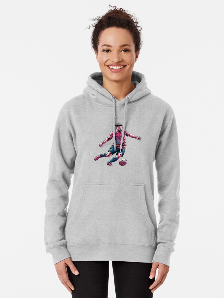 Thumbnail 2 of 5, Pullover Hoodie, Soccer Player Kicking The Ball designed and sold by Patricks-Art.