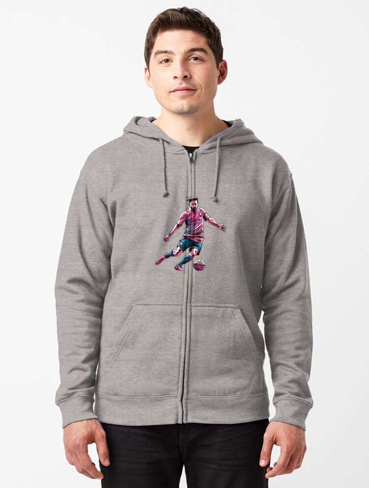 Thumbnail 1 of 5, Zipped Hoodie, Soccer Player Kicking The Ball designed and sold by Patricks-Art.