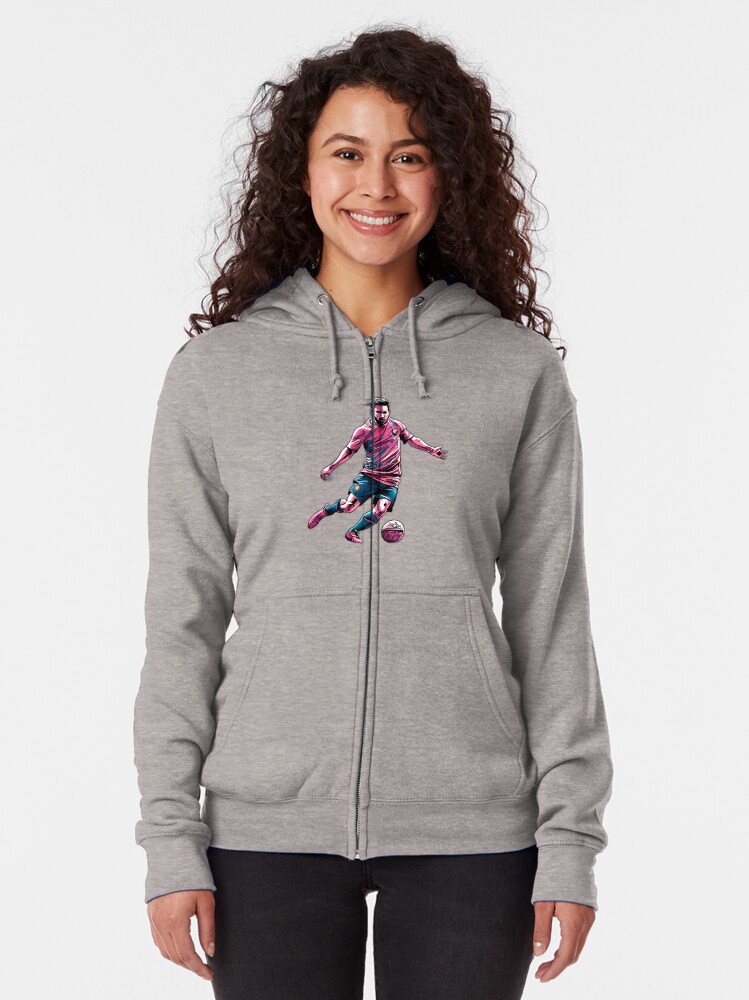 Thumbnail 2 of 5, Zipped Hoodie, Soccer Player Kicking The Ball designed and sold by Patricks-Art.