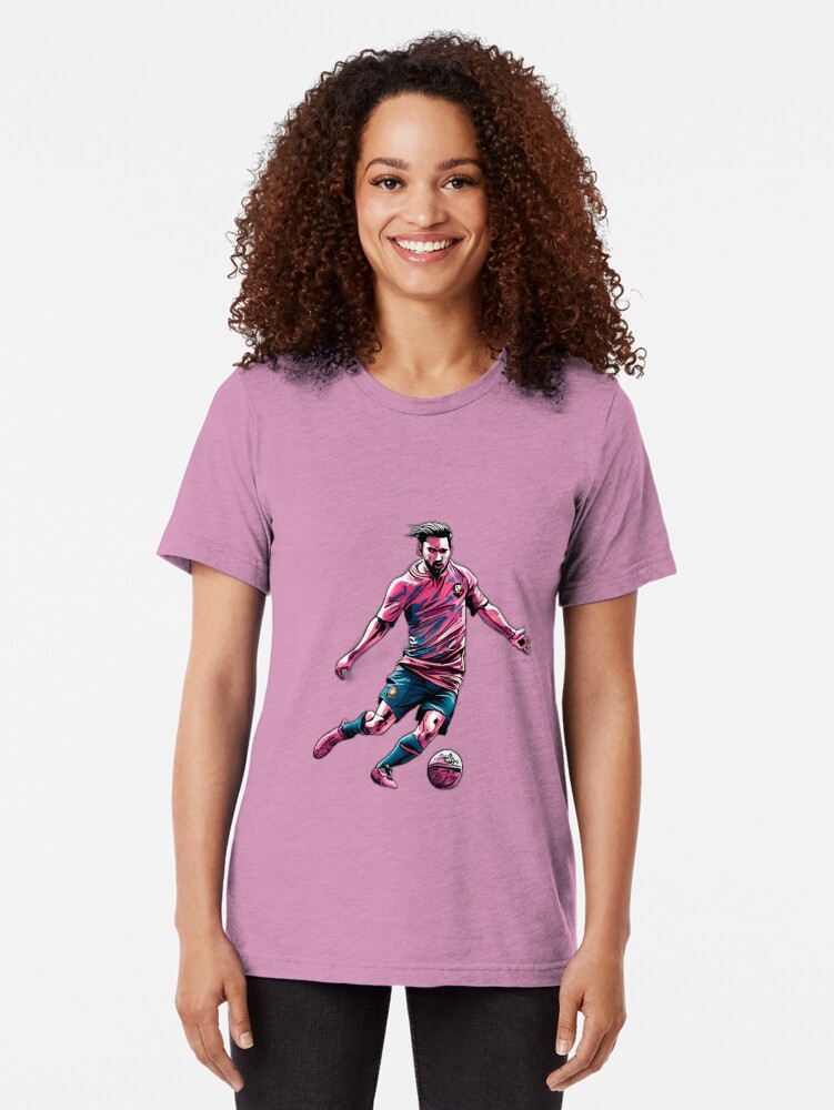 Thumbnail 2 of 7, Tri-blend T-Shirt, Soccer Player Kicking The Ball designed and sold by Patricks-Art.