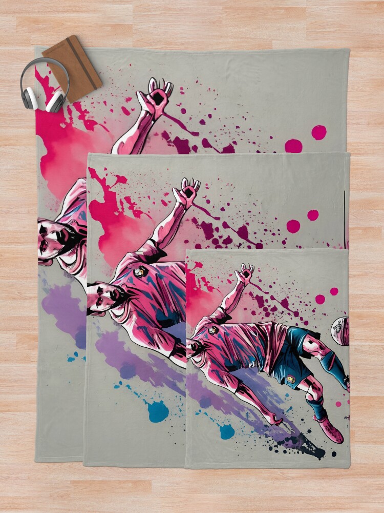 Thumbnail 5 of 6, Throw Blanket, Soccer Player Kicking The Ball designed and sold by Patricks-Art.