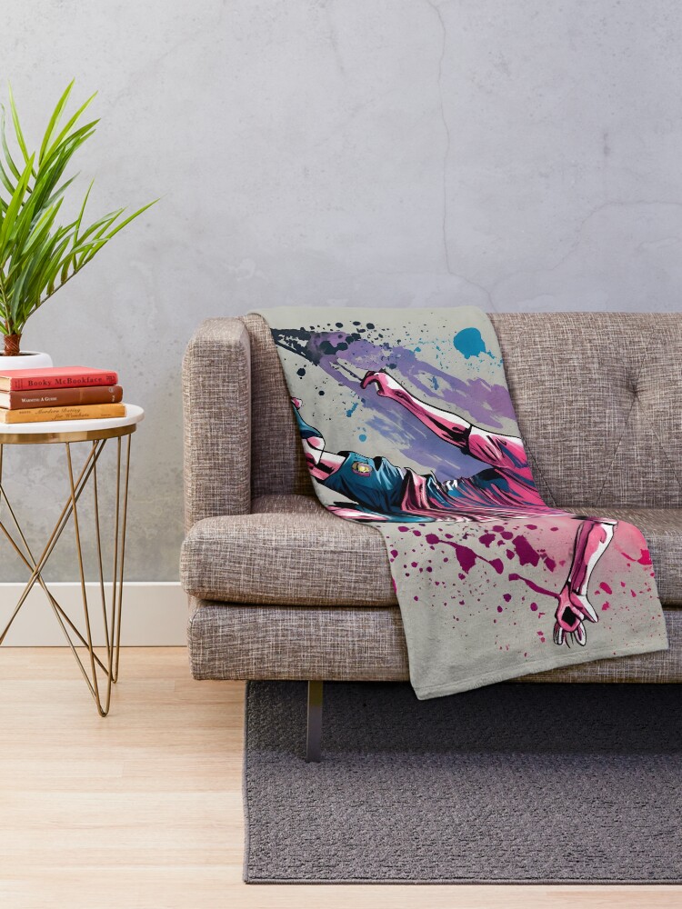 Thumbnail 2 of 6, Throw Blanket, Soccer Player Kicking The Ball designed and sold by Patricks-Art.
