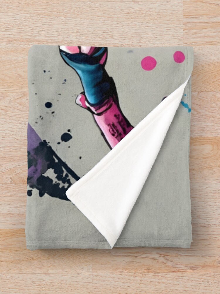 Thumbnail 3 of 6, Throw Blanket, Soccer Player Kicking The Ball designed and sold by Patricks-Art.
