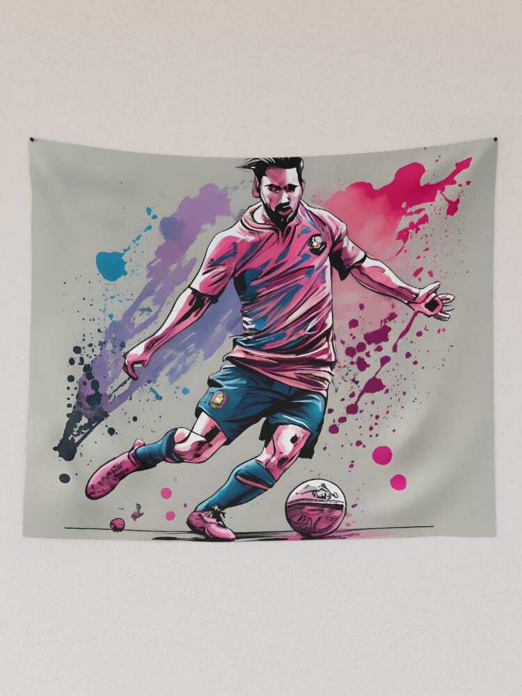 Thumbnail 2 of 3, Tapestry, Soccer Player Kicking The Ball designed and sold by Patricks-Art.