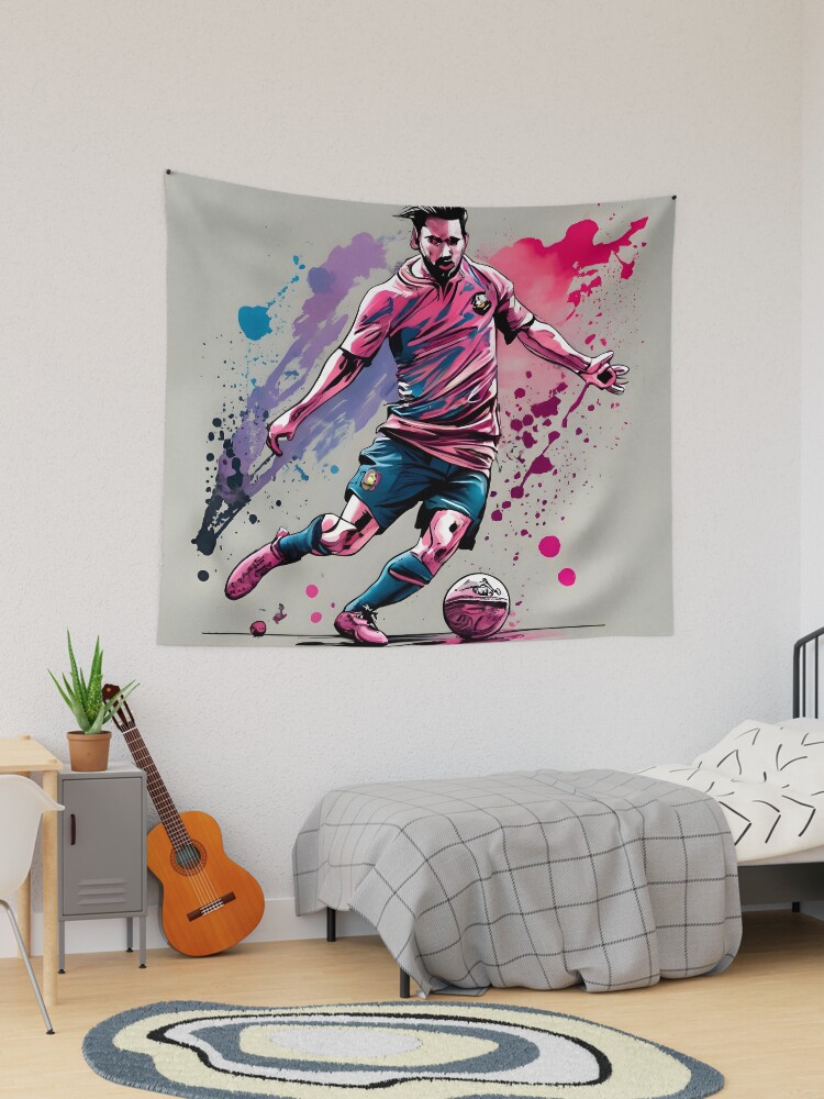Thumbnail 1 of 3, Tapestry, Soccer Player Kicking The Ball designed and sold by Patricks-Art.