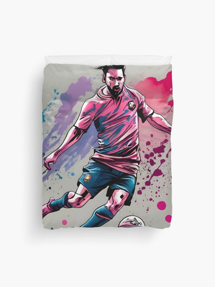Thumbnail 1 of 2, Duvet Cover, Soccer Player Kicking The Ball designed and sold by Patricks-Art.
