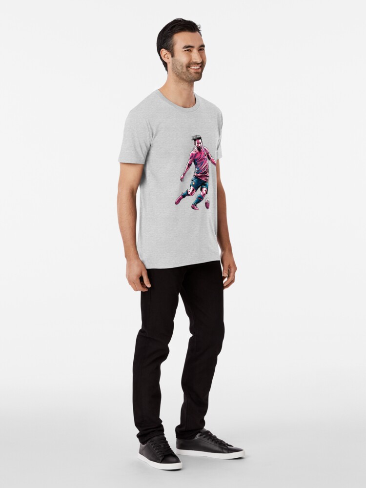 Thumbnail 3 of 6, Premium T-Shirt, Soccer Player Kicking The Ball designed and sold by Patricks-Art.