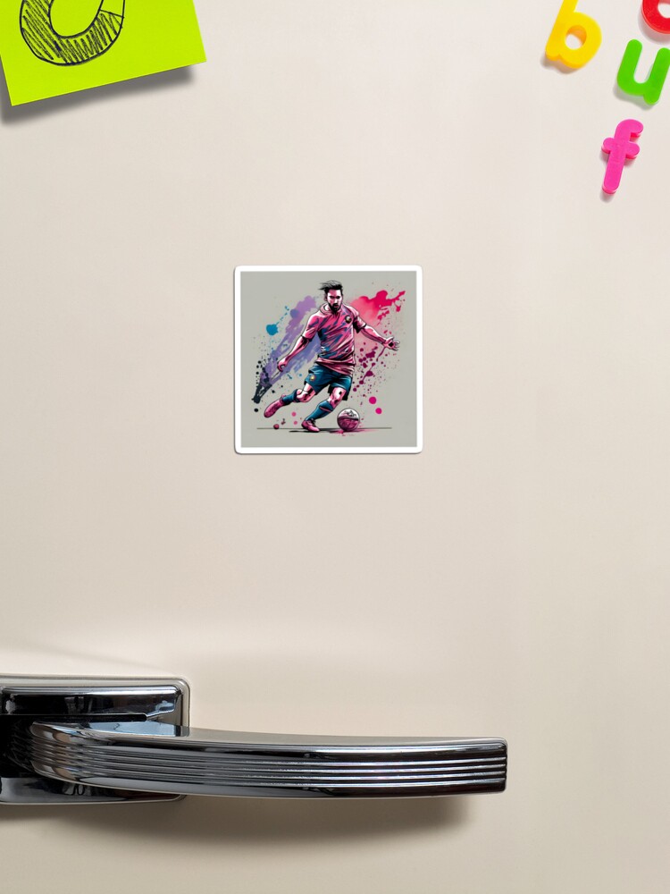 Thumbnail 1 of 3, Magnet, Soccer Player Kicking The Ball designed and sold by Patricks-Art.