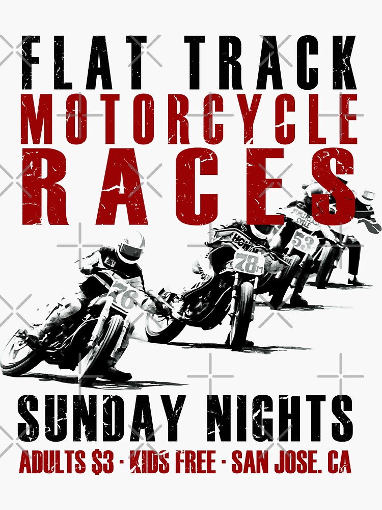"Flat Track Motorcycle Races" Sticker for Sale by rogue-design | Redbubble