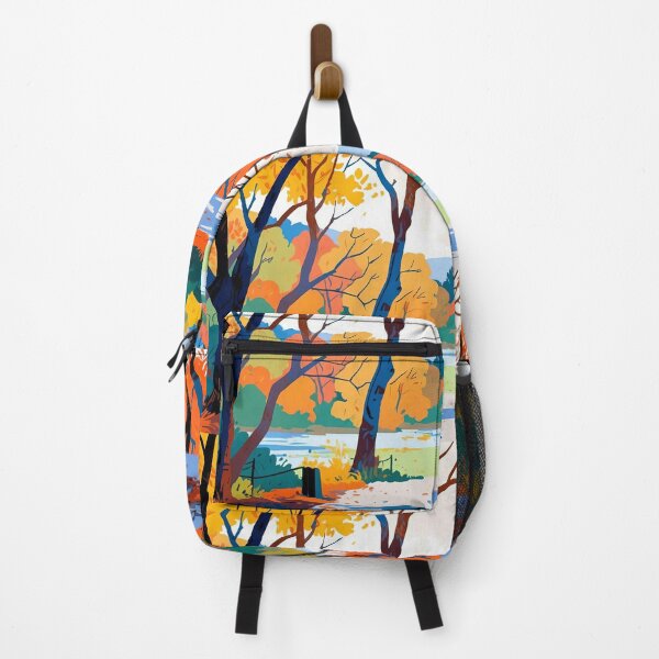 Item preview, Vibrant Autumn Pathway Through The Forest Trees designed and sold by ArtComixHaven.