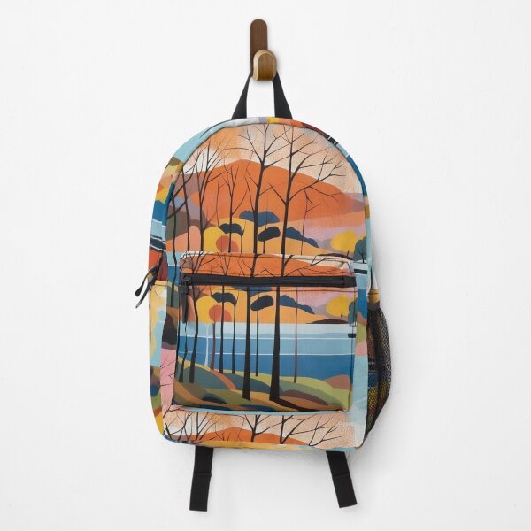 Item preview, Colourful Trees by the Serene Lakeside Landscape designed and sold by ArtComixHaven.
