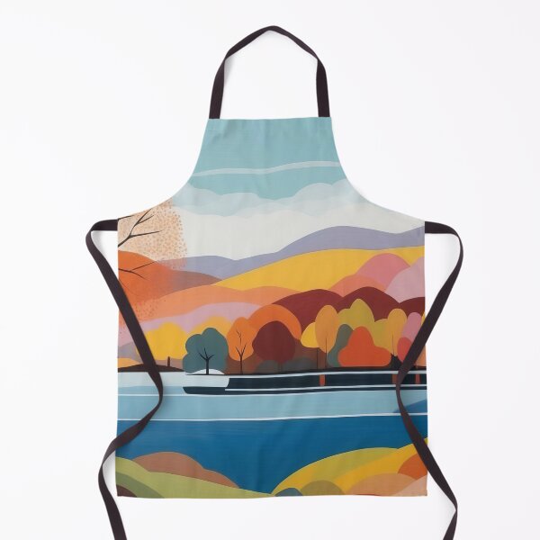 Item preview, Colourful Trees by the Serene Lakeside Landscape designed and sold by ArtComixHaven.
