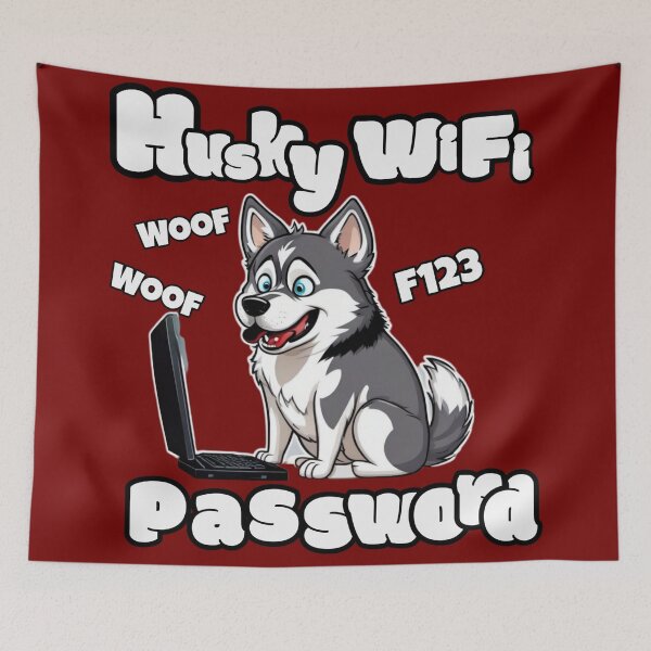 Item preview, Husky WiFi Password: WoofWoof123 designed and sold by CoolEnthusias.