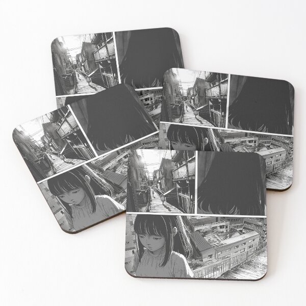 Item preview, alone in the city, anime girl, horror manga designed and sold by ForsakenFrames.