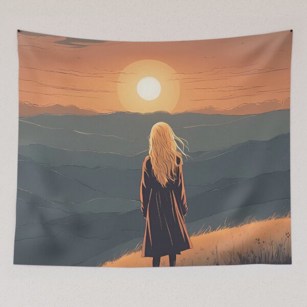 Item preview, Alone watching the sunset  designed and sold by Invisible-Cult.