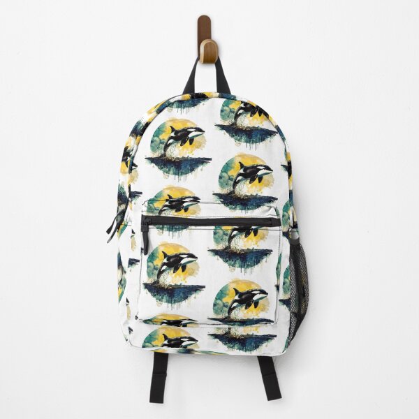 Item preview, watercolor orca jumping out of the ocean designed and sold by OutOfTheBoxArt1.