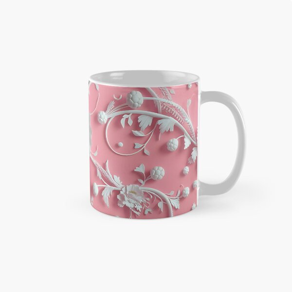 Item preview, Elegant White Floral Motifs on Pink Seamless Pattern designed and sold by PrintableByZaah.