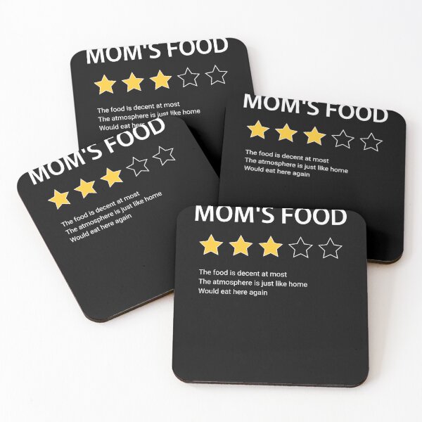 Item preview, Mom's food, three star review, funny food rating, family dinner, food review for mom, three star rating designed and sold by Dahlann.