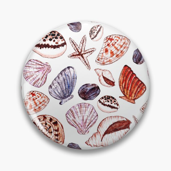 Item preview, Watercolor Seashells Pattern (White Background) designed and sold by andrebalest.art.