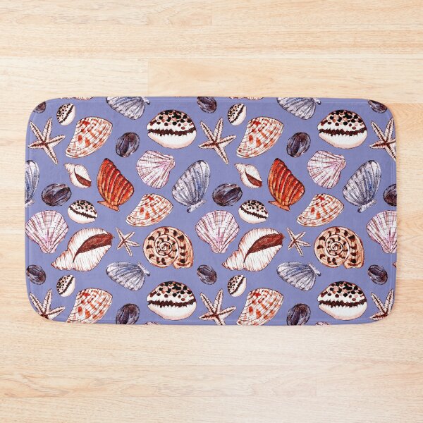 Item preview, Watercolor Seashells Pattern (Blue Background) designed and sold by andrebalest.art.
