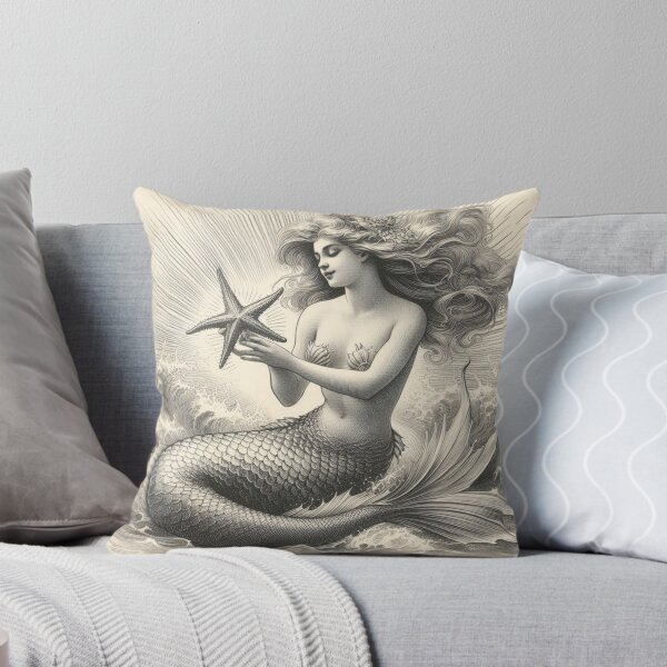 Item preview, Old World Style Mermaid Art designed and sold by SeaStarAlex.