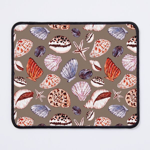Item preview, Watercolor Seashells Pattern (Taupe Background) designed and sold by andrebalest.art.