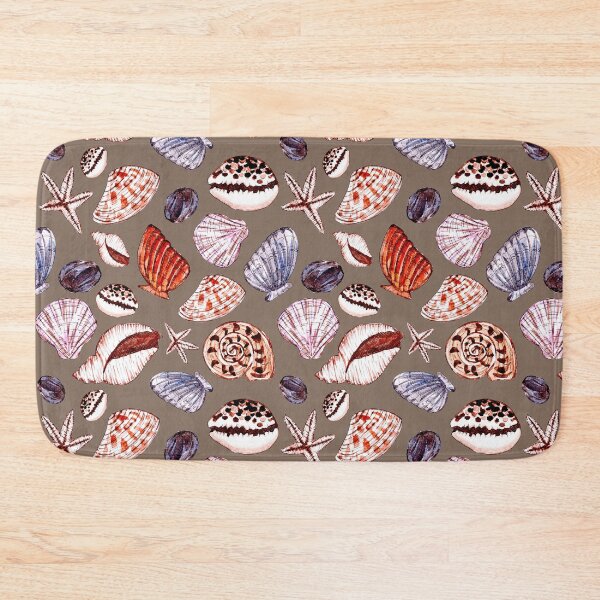 Item preview, Watercolor Seashells Pattern (Taupe Background) designed and sold by andrebalest.art.